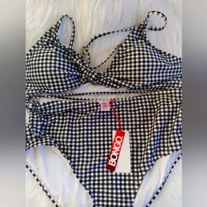 Bongo two piece bikini swimsuit with bows. **Top is Size XL - Bottom is XXL